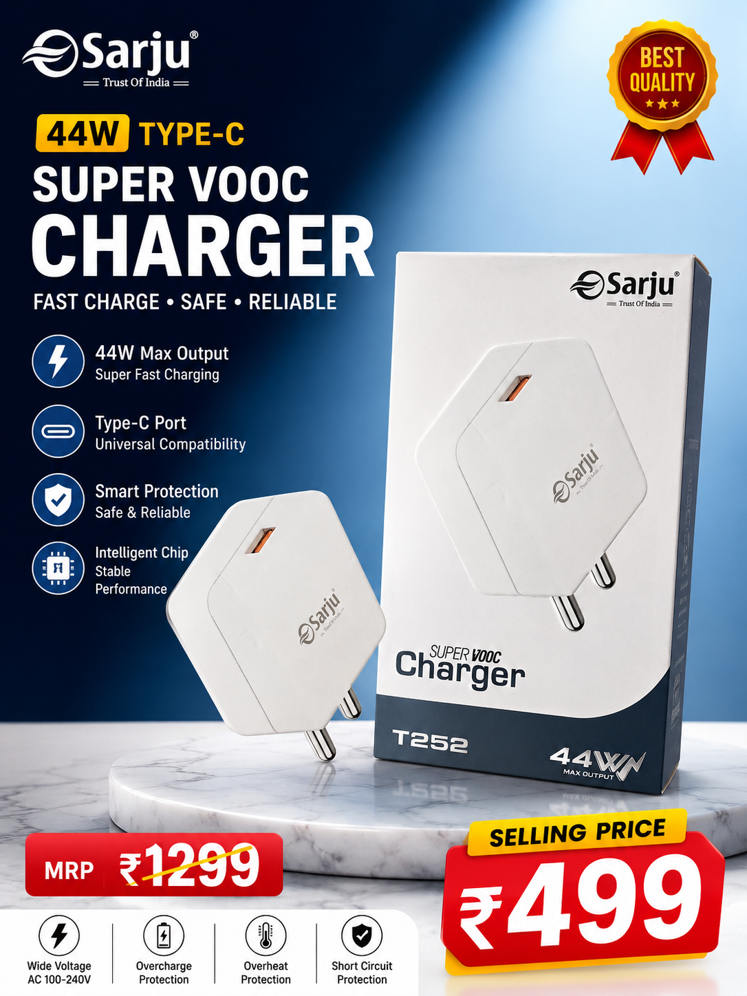 Sarju 44w Type -C charger