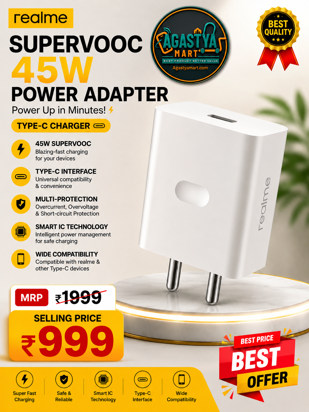 Realme 44w Type -C charger