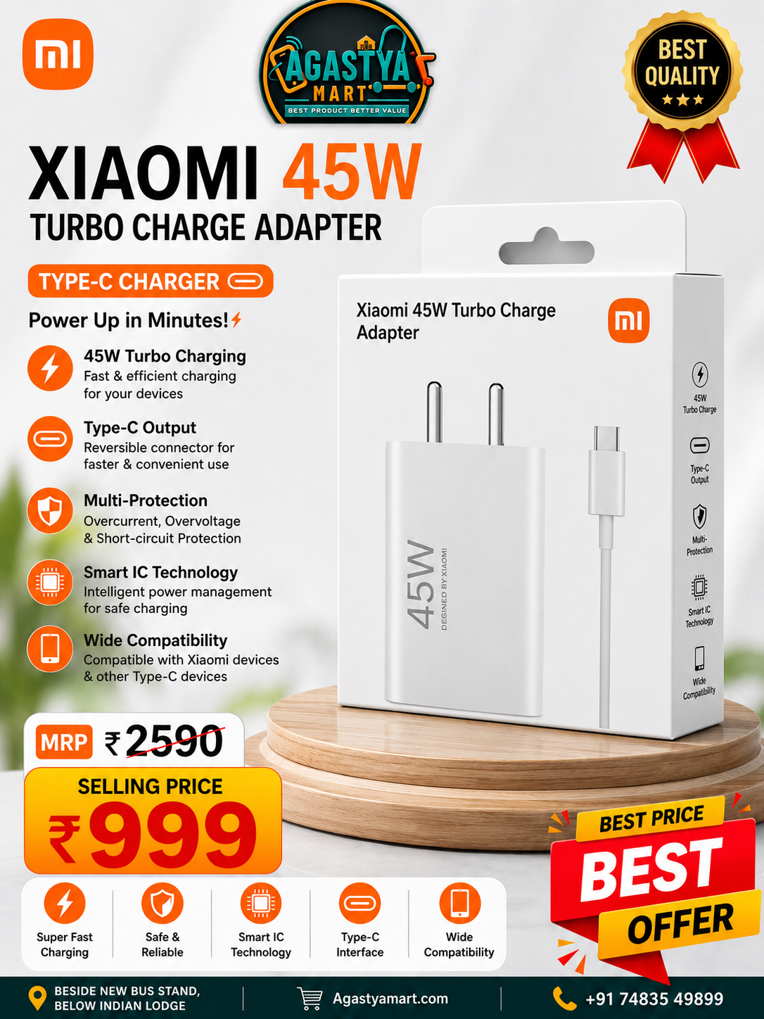 Mi 44w Type -C charger