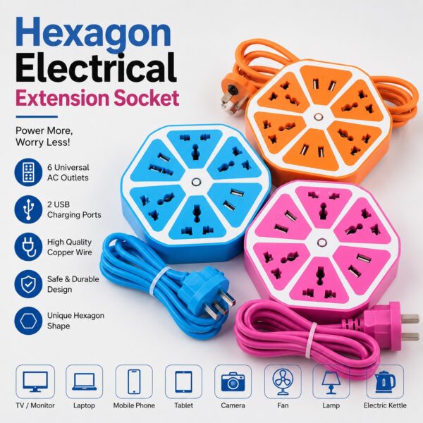 Hexagon electrical extension socket