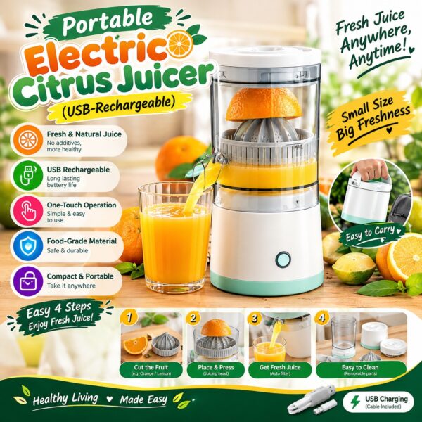 Portable Electric Citrus Juicer (USB-Rechargeable)                                                                                                                              397 Minimum 30pcs  418 in loose quantity (minimum 2pcs)                                                                                                  https://www.gadgetsmania.in/s/gallery/gadgets-mania/home--kitchen/uqw/product/-OTl308G3By4-hUqGyTL