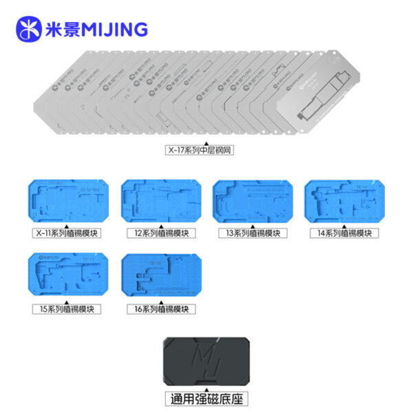Mijing Z20 Pro Middle Layer Motherboard Stencil Platform Set For iPhone X To 17 Pro Max